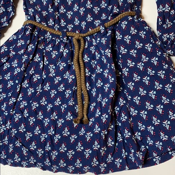 18 mo Navy print lg sleeve, lined dress w panties - Picture 5 of 5